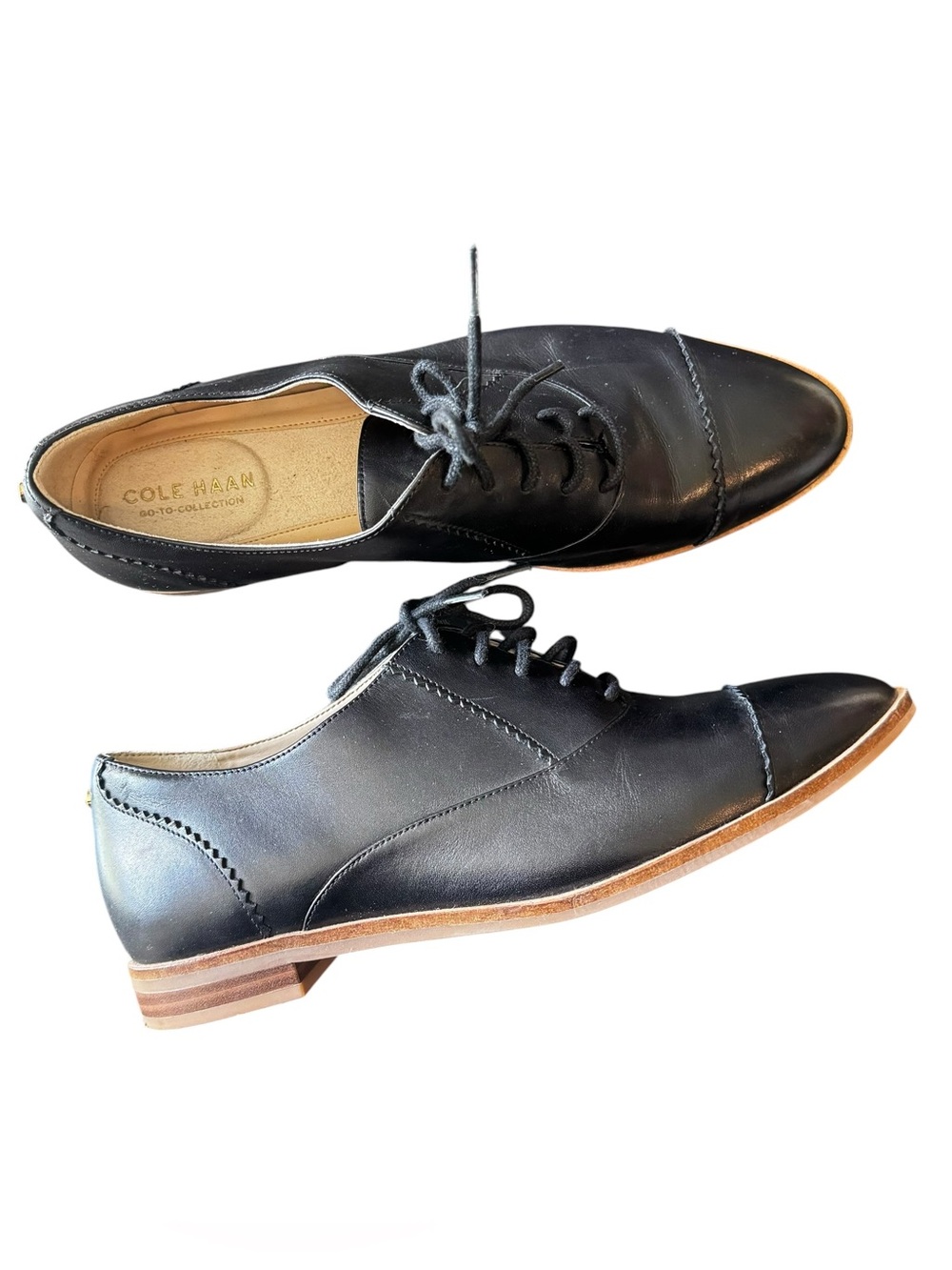 Cole Haan - Go-To Arden Black Leather Oxford Flats Women’s Sz 7B